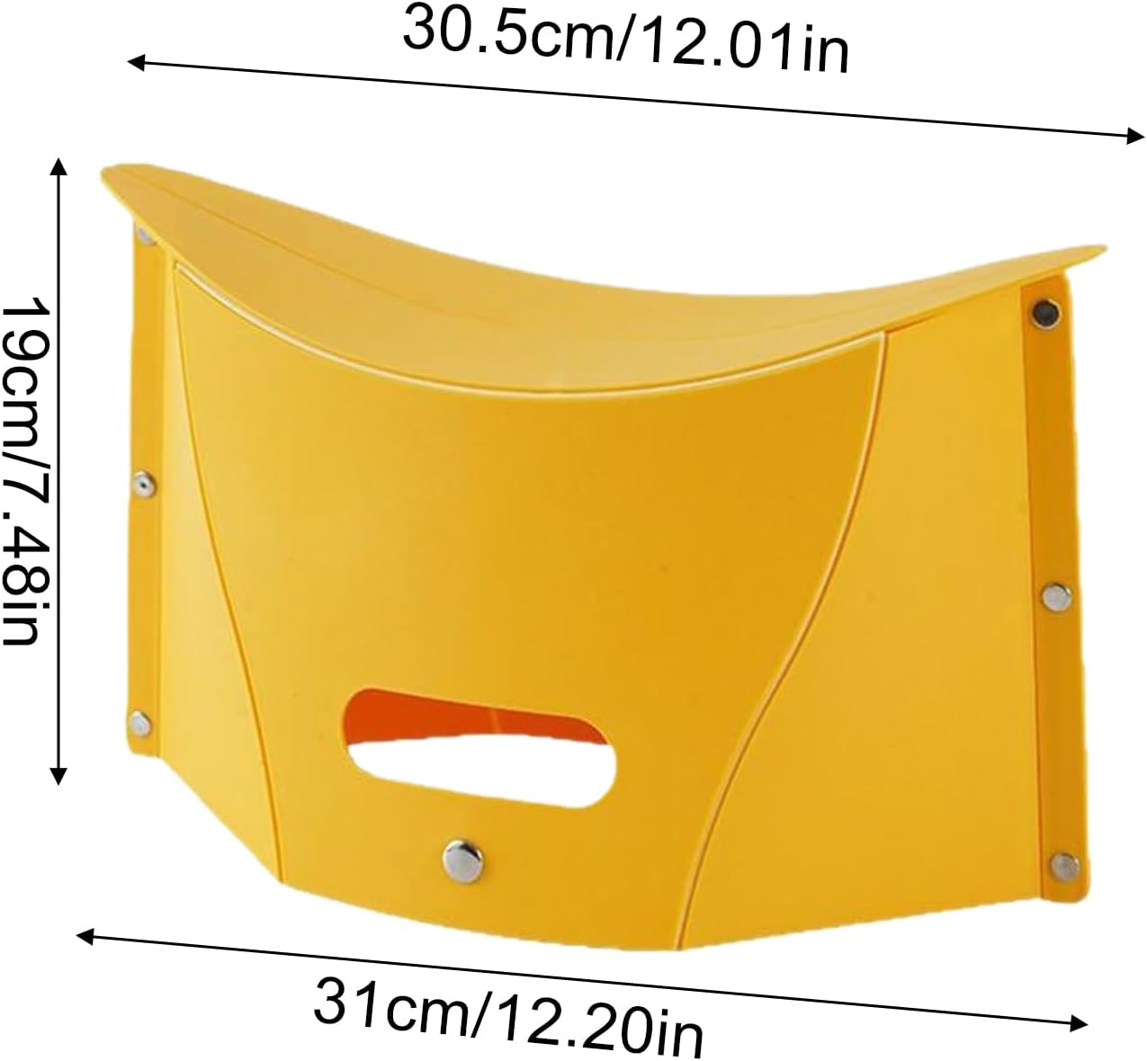Foldable Step Stool with Handle - Anti-Slip Step for Kids & Adults - Ideal for Kitchen Bathroom Camping - Yellow - Pack of 1 — image 3