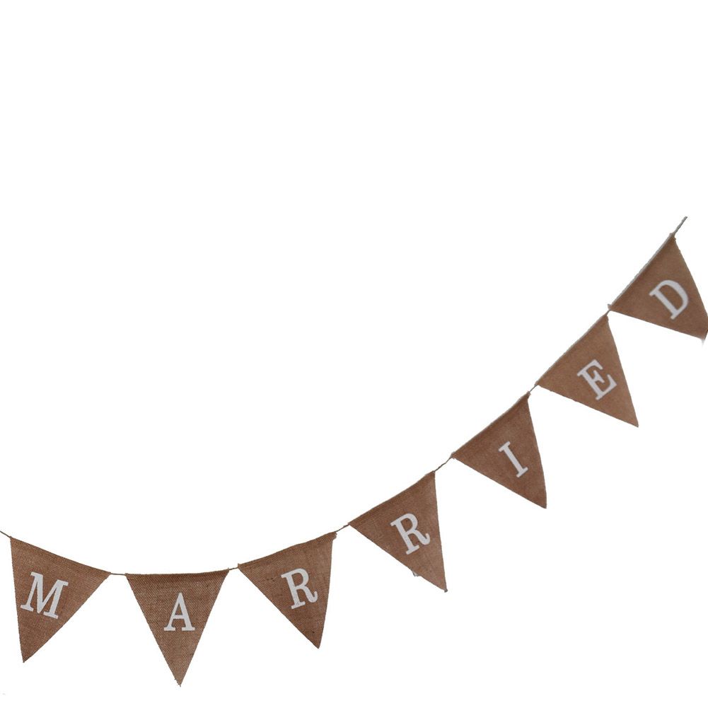 Burlap Triangle Banner Hanging Flags for Party Wedding Bridal Proposal Decoration 01 — image 4
