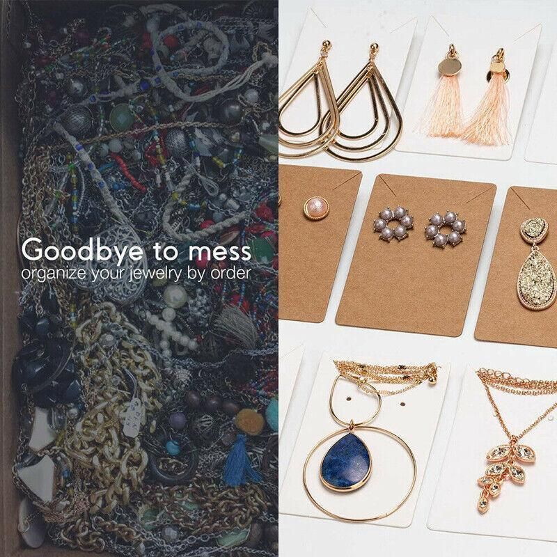 40pcs Jewellery Display Cards Necklace Earring Holder Kraft Paper 6x9cm - Yellow — image 5