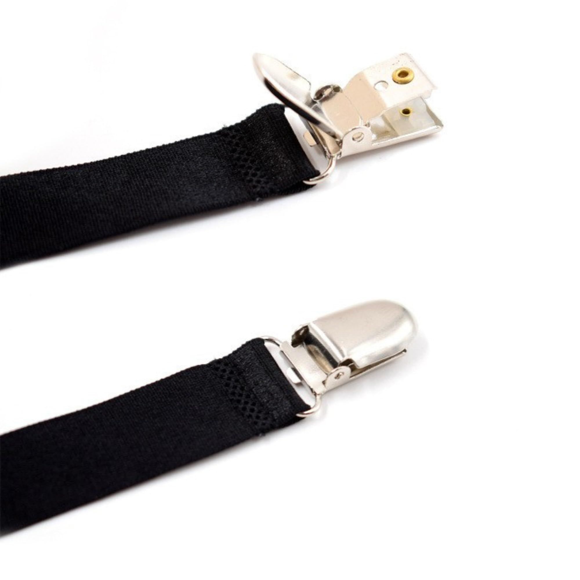 Mens Shirt Stays shirt garters for Men with Loops, 1 Pair, Elastic Black Shirt Garters, Keeps Shirts Tucked in All Day - Black โ image 3