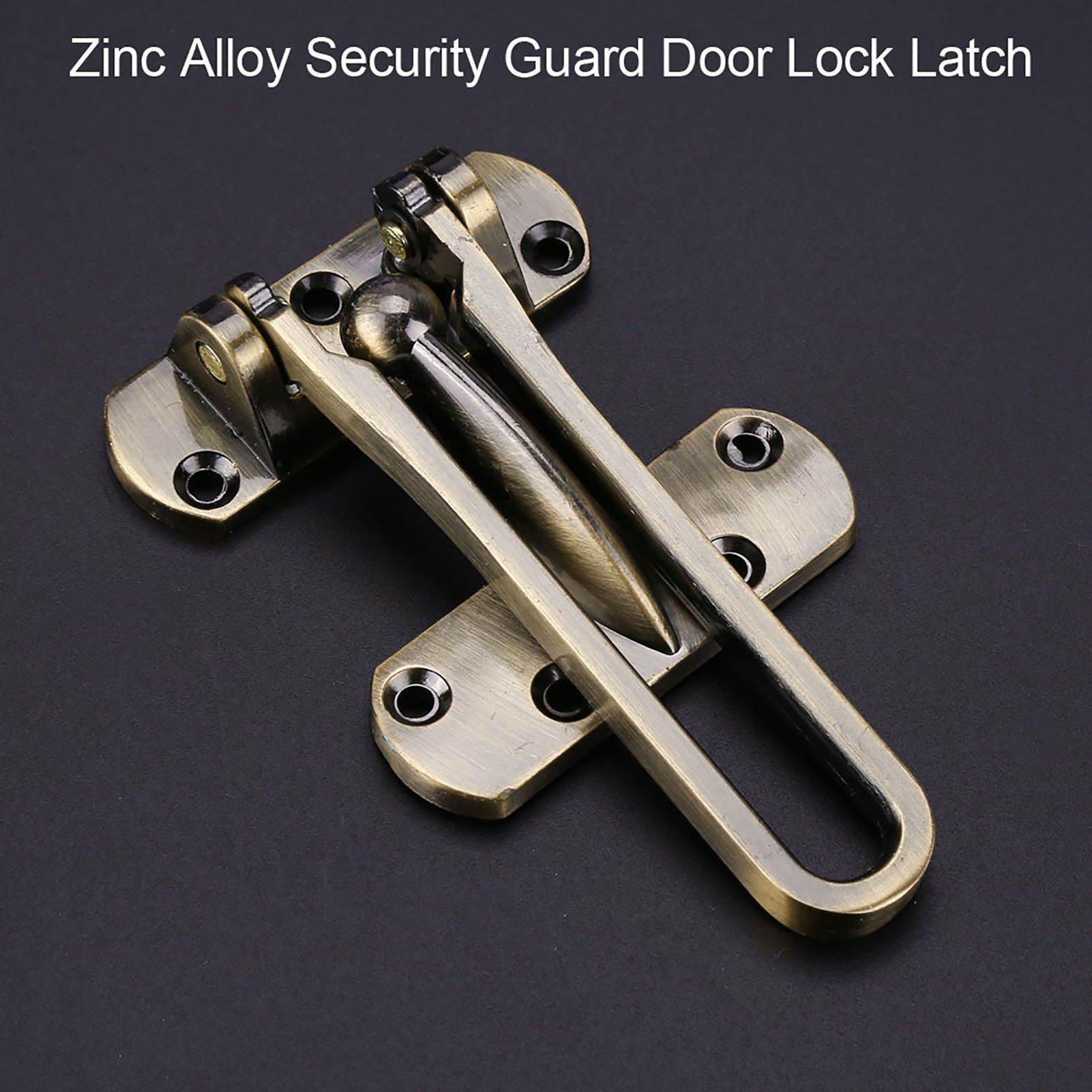 Heavy Duty Zinc Alloy Safety Guard Security Door Lock Latch for Home Hotel Door (Bronze) — image 2