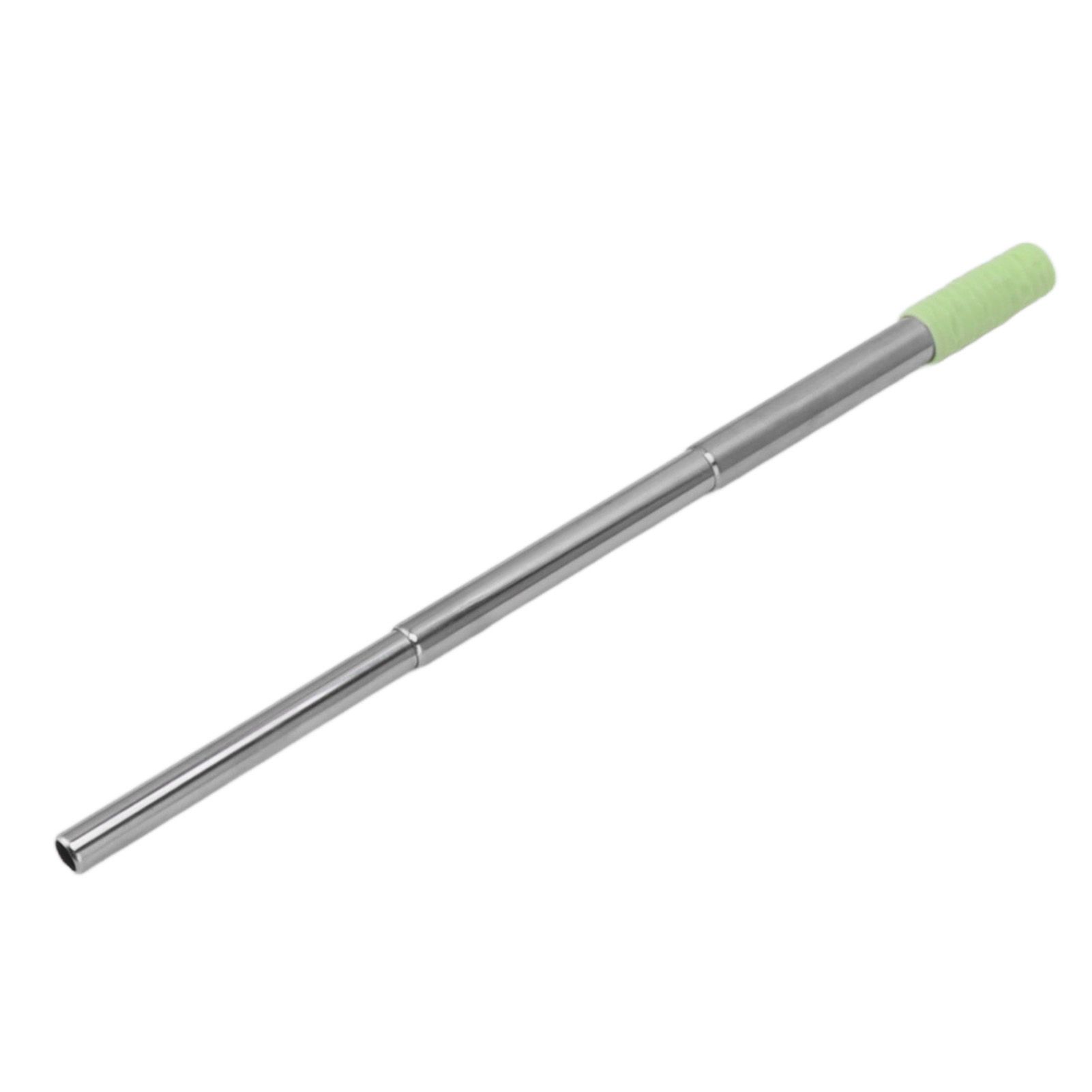 Collapsible Stainless Steel Drinking Straw Reusable Metal Straw with Cleaning Brush for Travel Work Green โ image 2