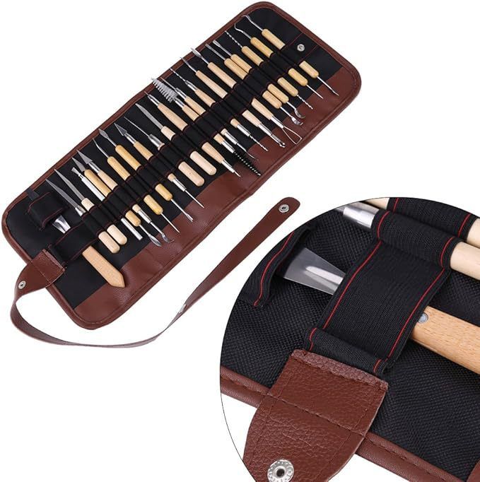 Clay Tools Carving Oil Clay Pottery Repair Knife 22 Sets of Radium Wire with Pen Bag Set Sculpture clay pottery trimming knife โ image 3