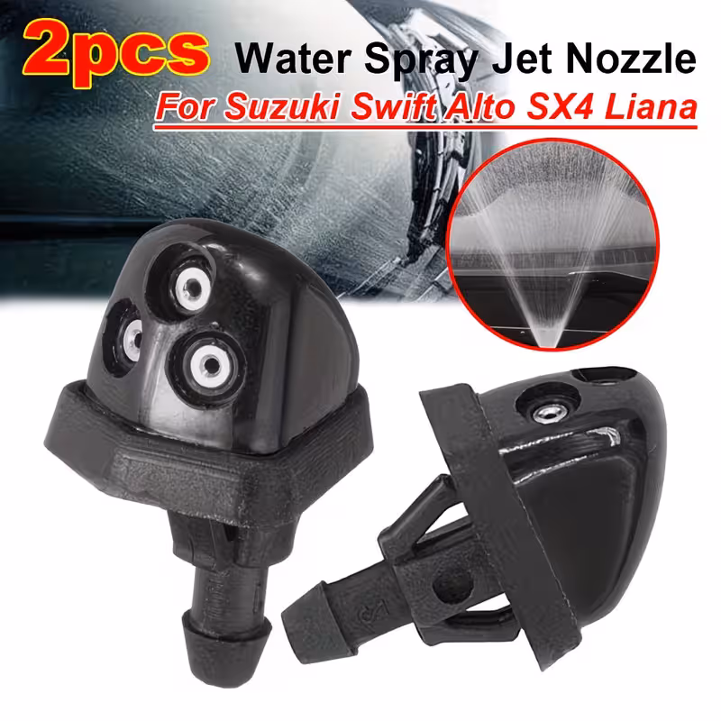 3-way Adjustable Windshield Washer Nozzles compatible with Suzuki Grand Vitara SX4 Aerio 1998-2013 - Front wiper water spray jets replaces 3834056K00