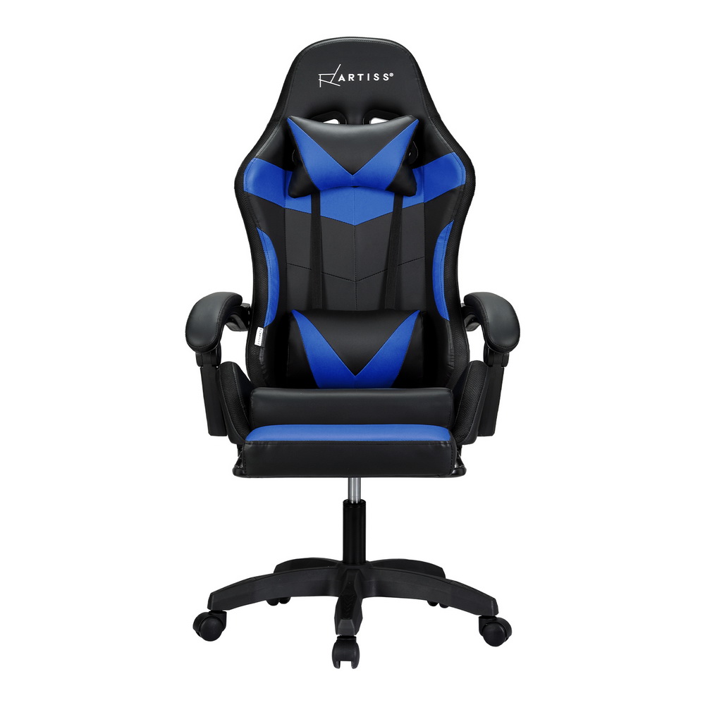 Artiss 6 Point Massage Gaming Office Chair 7 LED Footrest Blue โ image 3