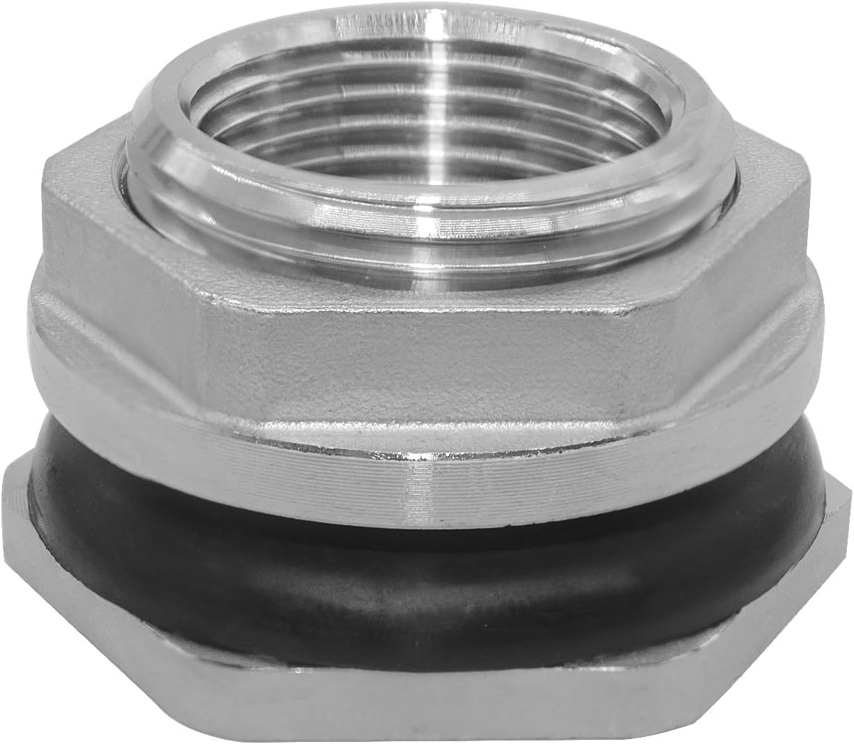 1" Female Bulkhead Water Tank Connector Stainless Steel Thru-bulk Fitting