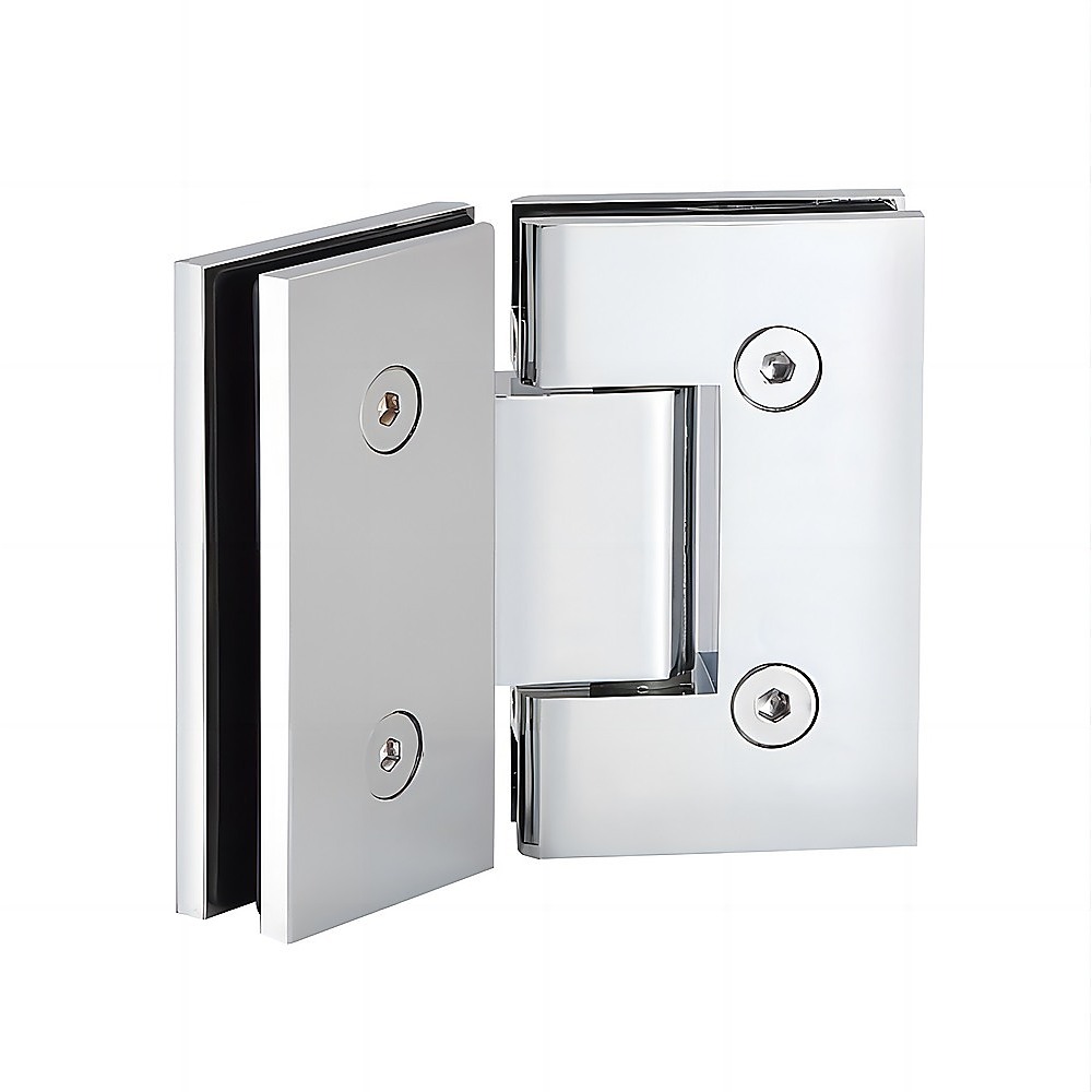 135 Degree Glass to Glass Brass Square Shower Hinge in Chrome — image 4