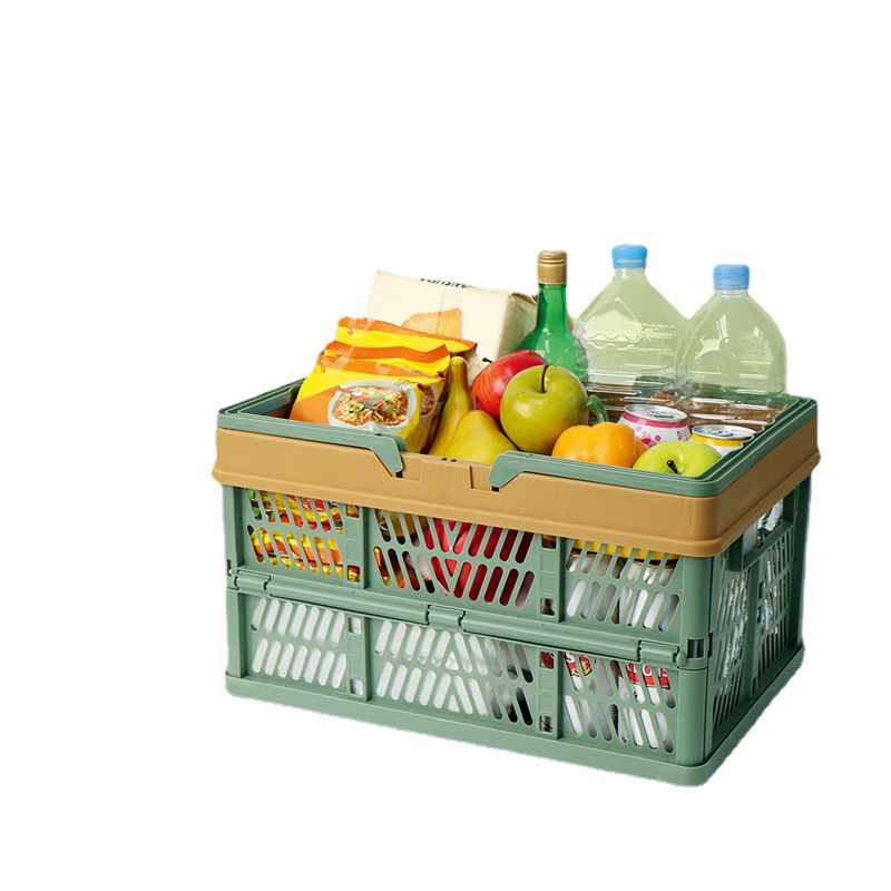 Large Collapsible Storage Basket with Handles - Portable Folding Crate for Shopping, Picnics & Car Trunk(blue) — image 5