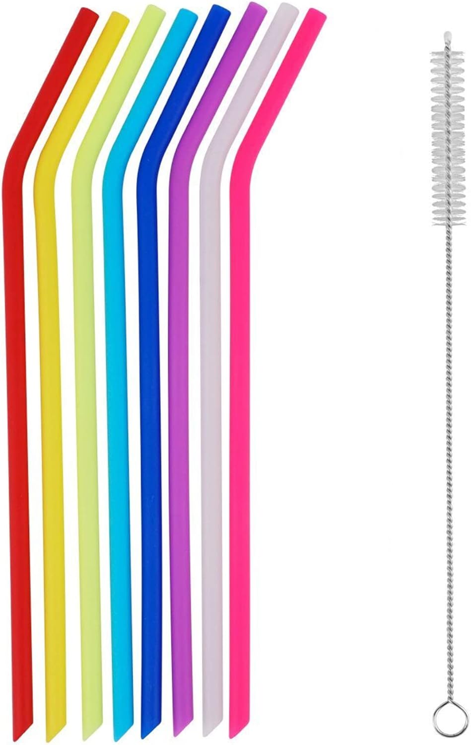 8 Pack Reusable Regular Size Silicone Drinking Straws with 1 Cleaning Brushes, Extra long Flexible Coffee Drinking Standard Size Straws for 20oz and 30oz โ image 3