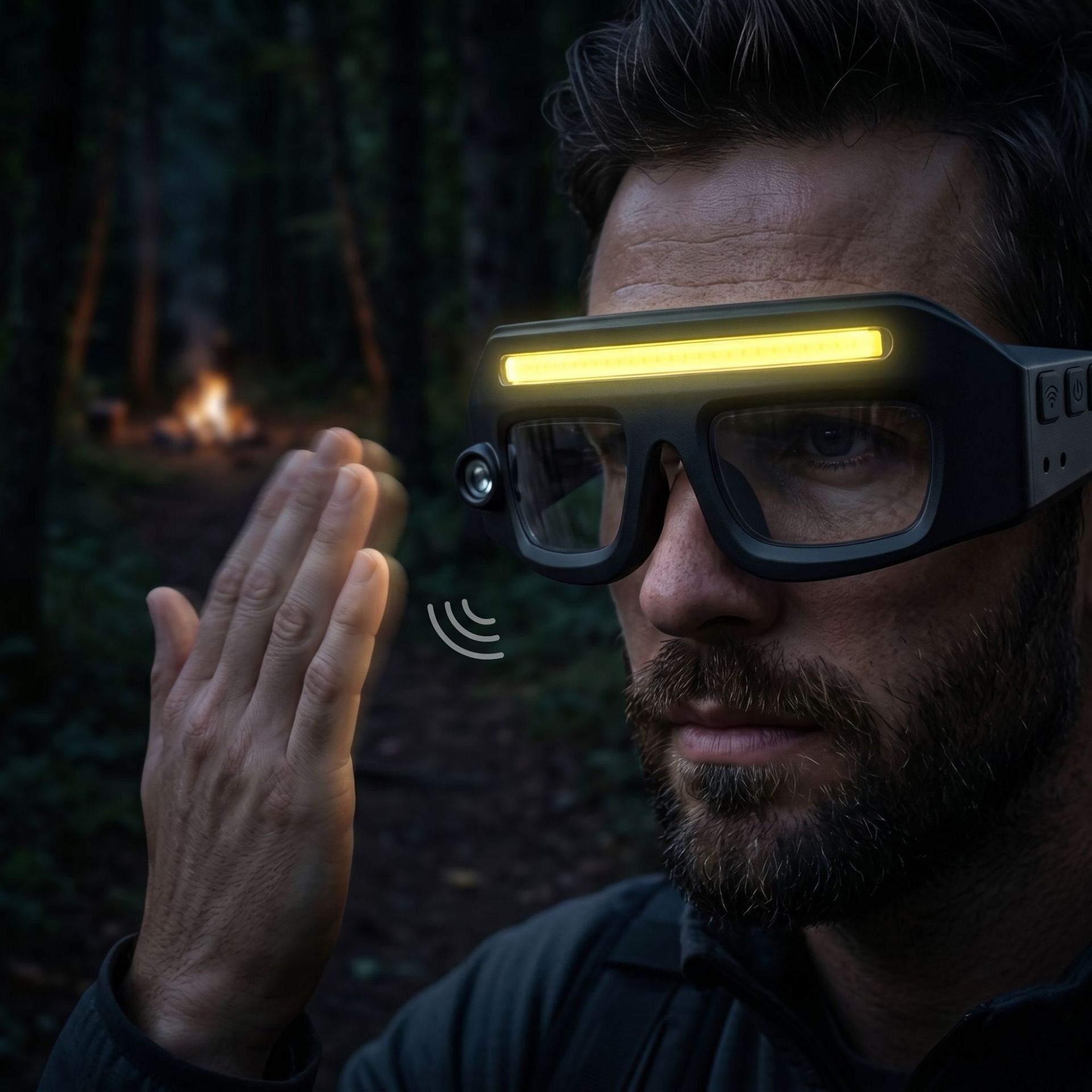 Smart Sensor Eyewear Light with COB Flood & Spot Beam, Rechargeable Headlamp Glasses for Night Running, Cycling, Hiking, and Low-Light Work – Gesture — image 6