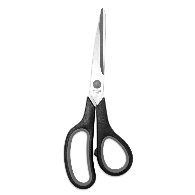 Stainless Steel Kitchen & Office Scissors with Soft Grip Handle, Sharp Multipurpose Craft Shears, Black and Gray