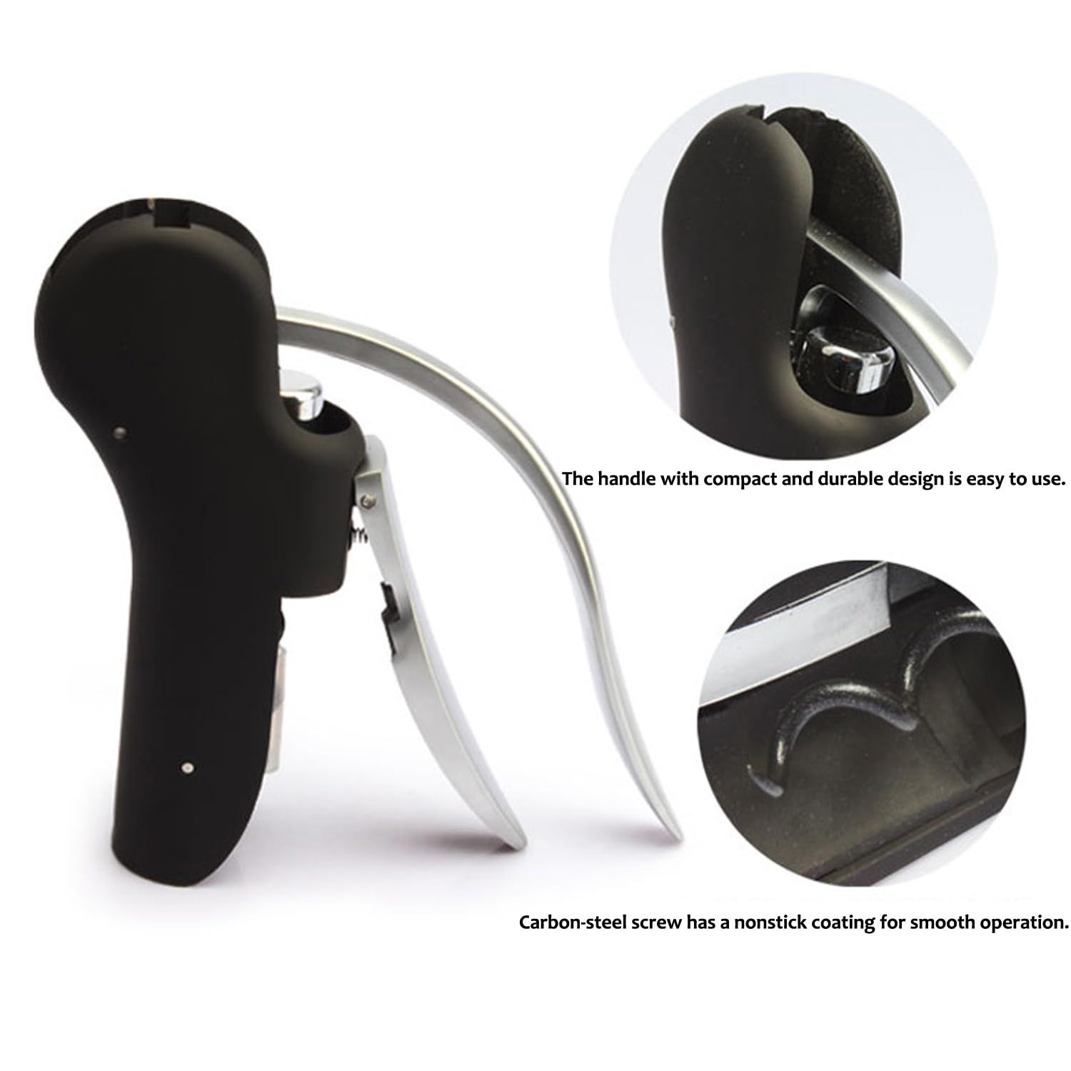 Wine Opener-Wine Bottle Opener Corkscrew Set- Lever Corkscrew Wine Openers with Foil Cutter, Wine Stopper, Pourer and Extra Spiral โ image 3