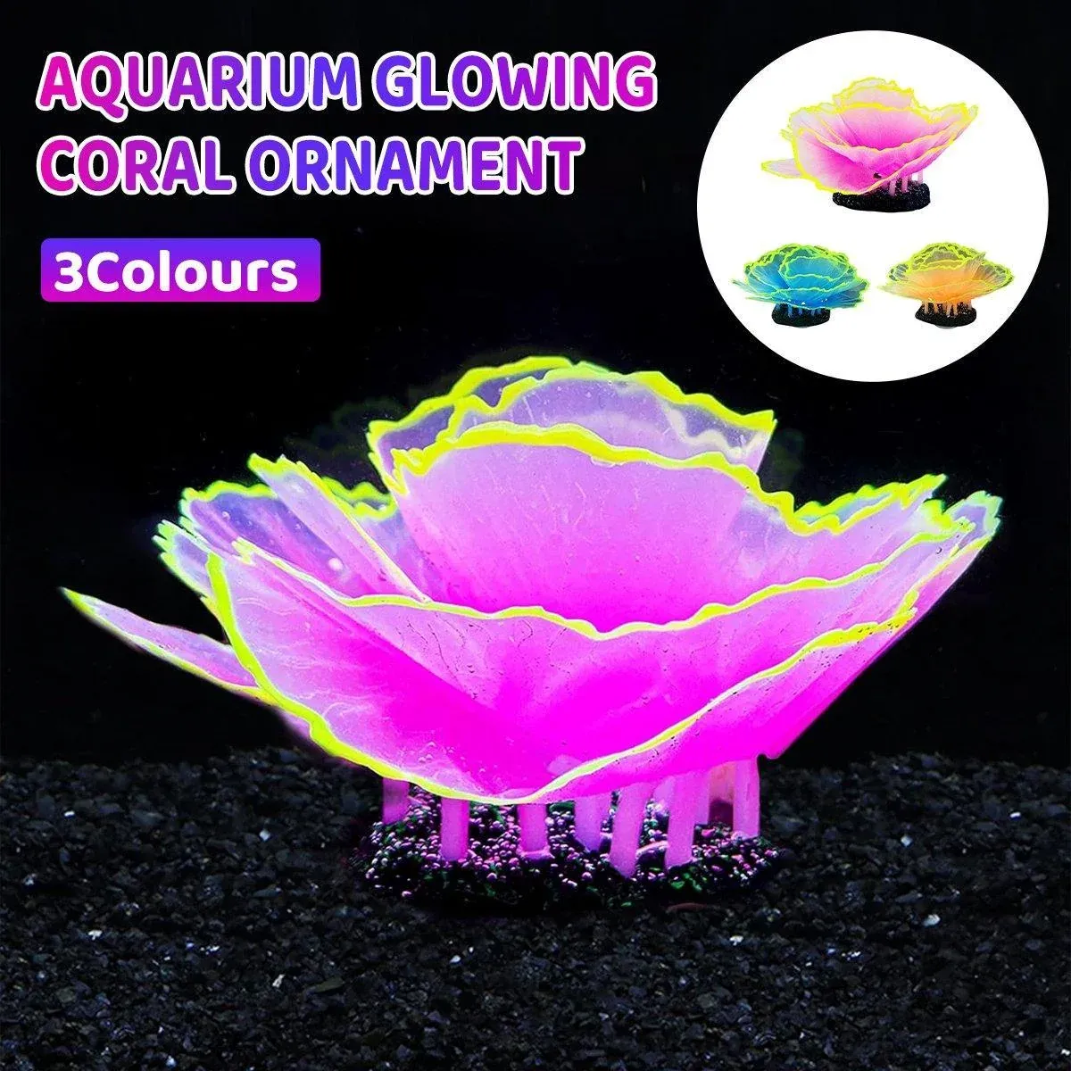 Aquarium Decorations Coral Simulation Fish Tank Landscaping Underwater World - Yellow โ image 2