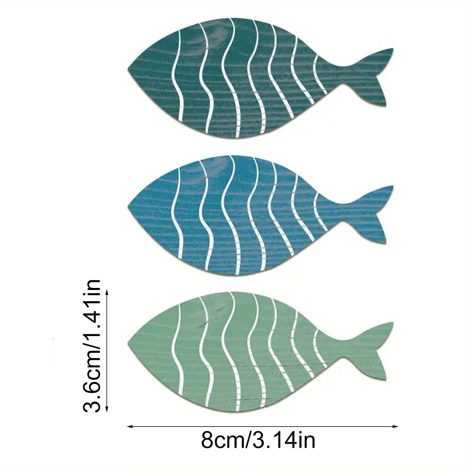 20 Pcs Wooden Fish Wall Decor, Wooden School Of Fish Beach Wall Decor, Home Wall Hangings Wooden Fish Art Hanging Wooden โ image 2