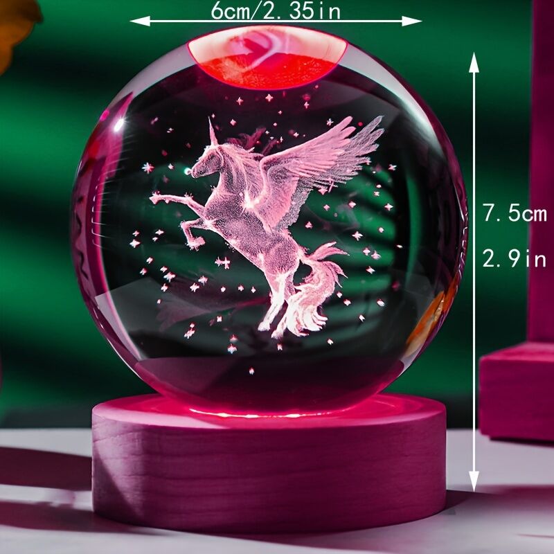"Starry Night by Your Side": North American Black Walnut Crystal Night Light, featuring a 7.5cm solid wood base that cradles gentle light and shadow โ image 3