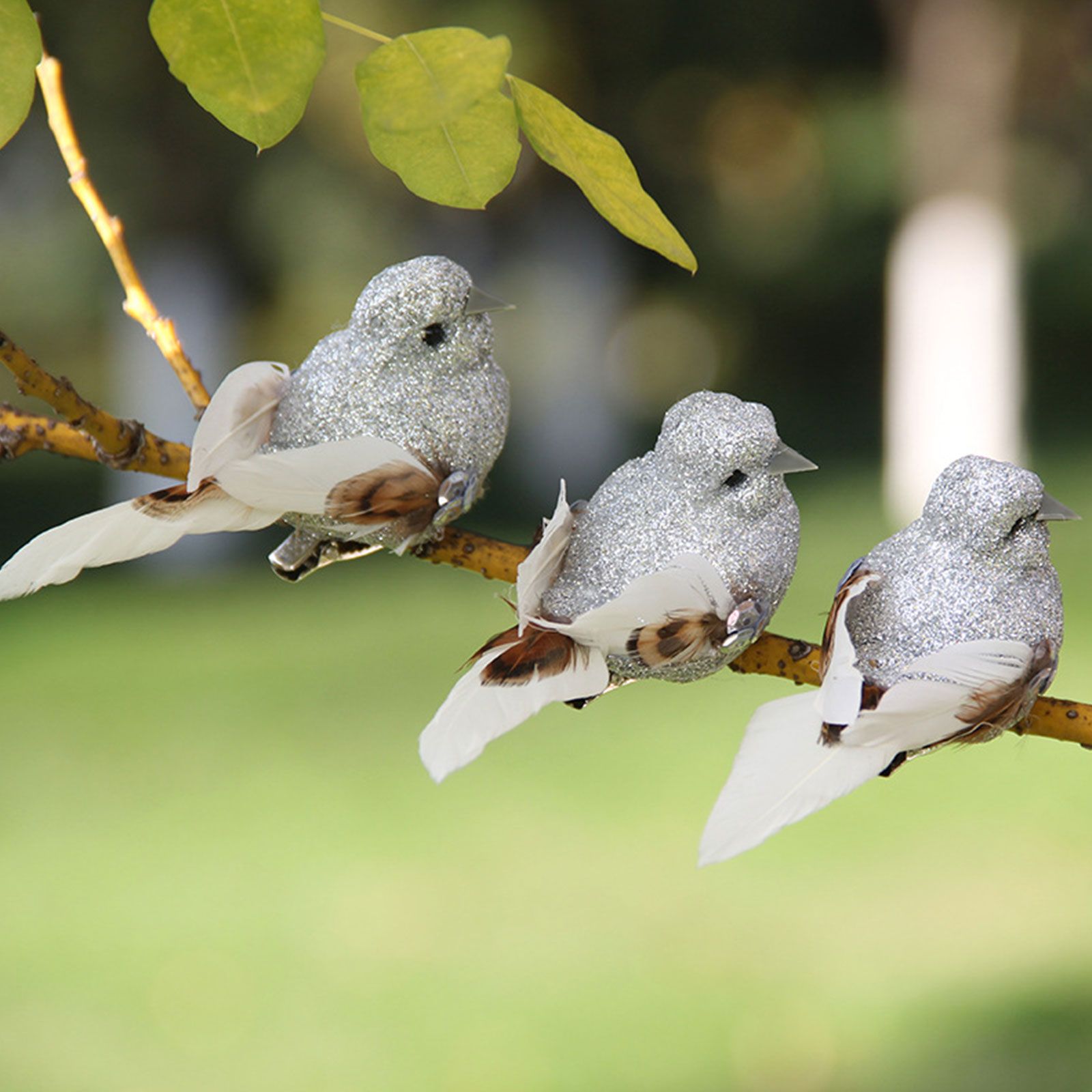 Imitation Feather Bird Multipurpose Fade Resistant Fake Feather Bird Ornament for Flowers Handicrafts Fairy Garden — image 5