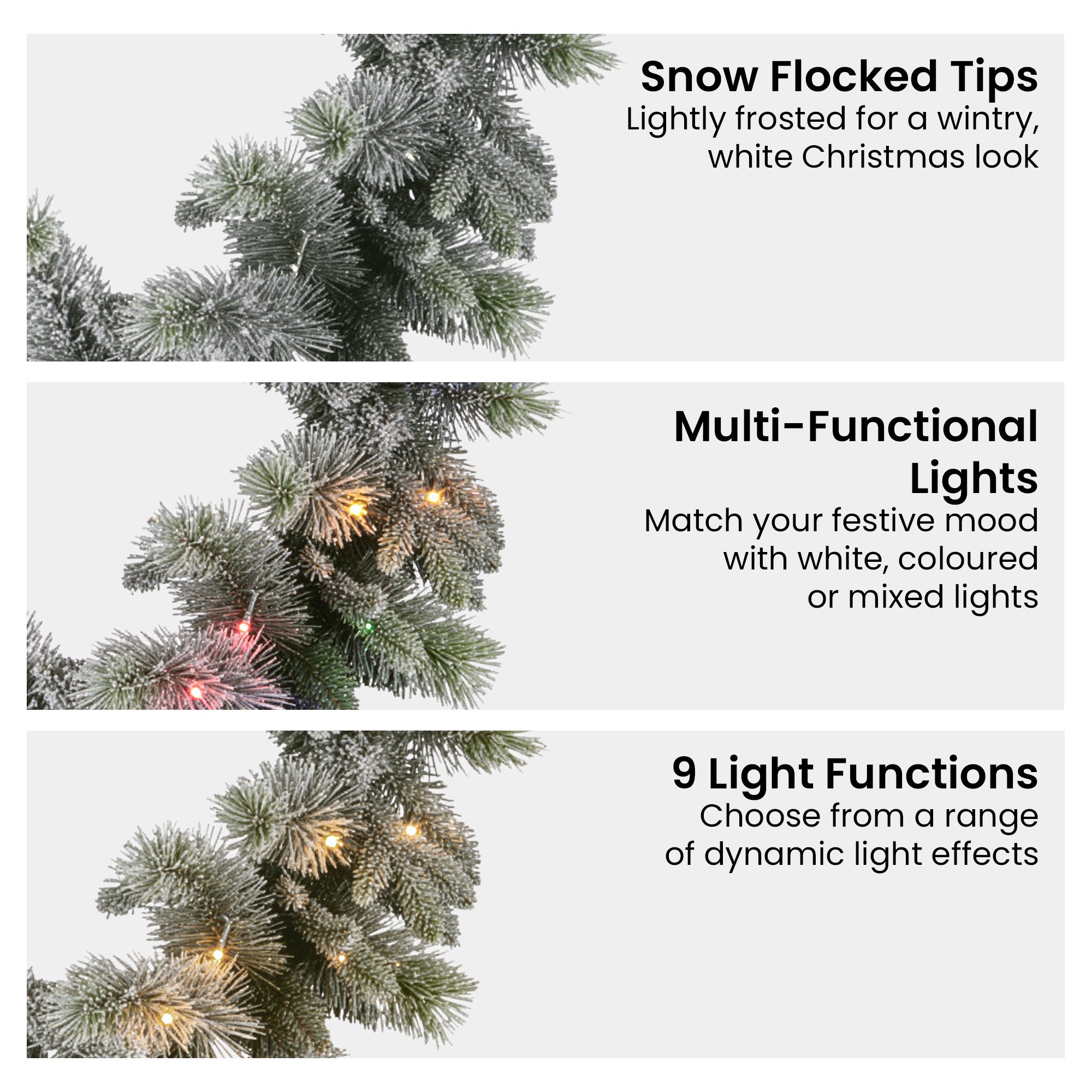 Christabelle 2.7m Christmas Garland Snowy with LED Lights Stamford Spruce Tree Decoration Ornament โ image 5
