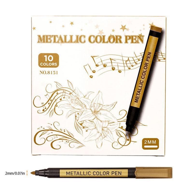 10Pcs/Set Waterproof Paint Pens for Art on Metal Glass & Rock — image 6