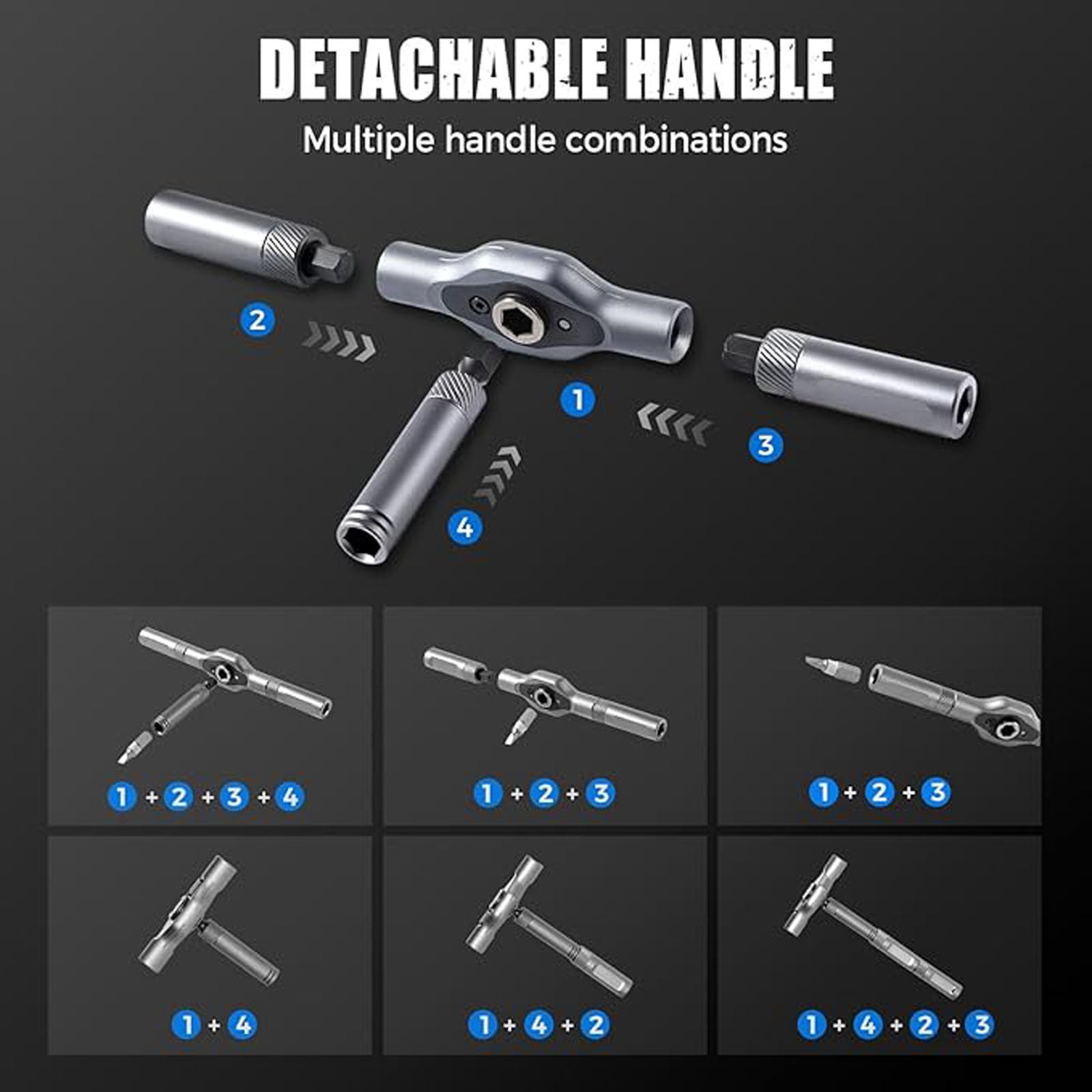 42-in-1 Magnetic Screwdriver Set with Detachable Ratchet Handle,Steel Bits for Various Screw Types,Portable Storage Case for DIY Repair and Assembly Tasks B โ image 4