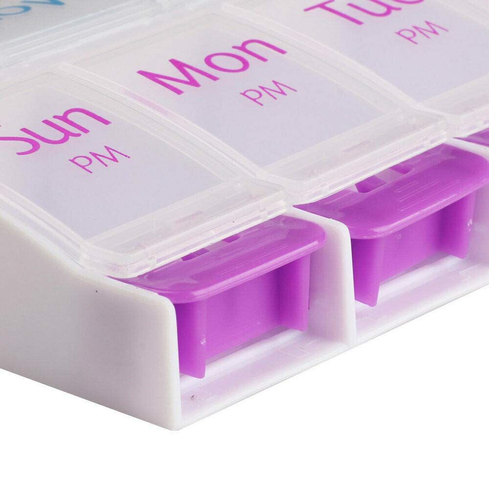 Weekly Pill Organizer with Opening Push Button, Pill Box 7 Day 2 Times a Day, Weekly Tablet Organizer 7 Day AM and PM — image 3