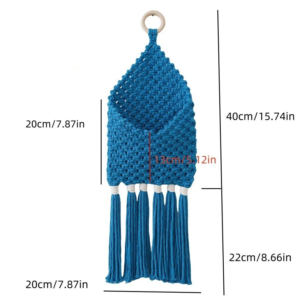 Mail Organizer Wall Mounted, Hanging Woven Basket for Boho Home Office Decor, Over the Door Key and Mail Letter Envelope Holder for Entryway Hallway — image 3