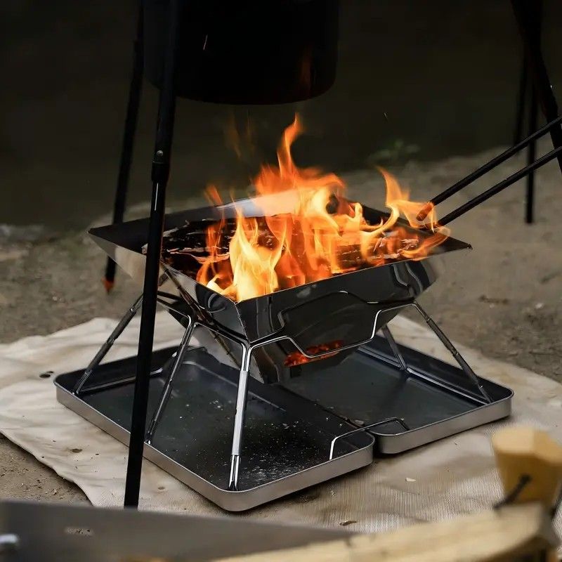 304 Stainless Steel Portable Folding BBQ Grill with Storage Tray for Outdoor Camping Picnics Beach and Backyard โ image 6