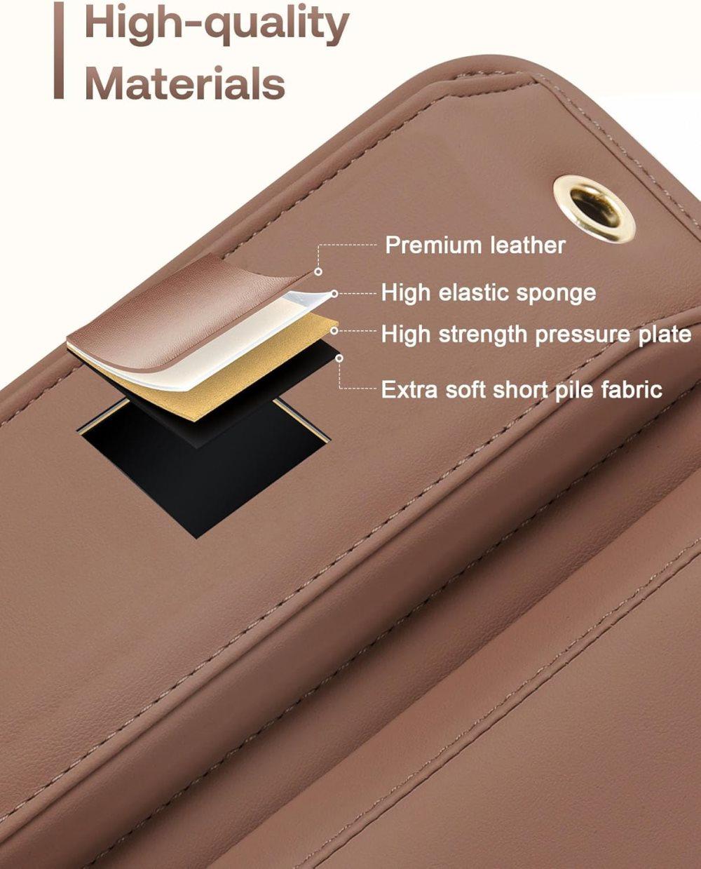 2-Pack Universal Car Storage Leather Bags, Brown/Black, Compatible with All Car Models — image 5
