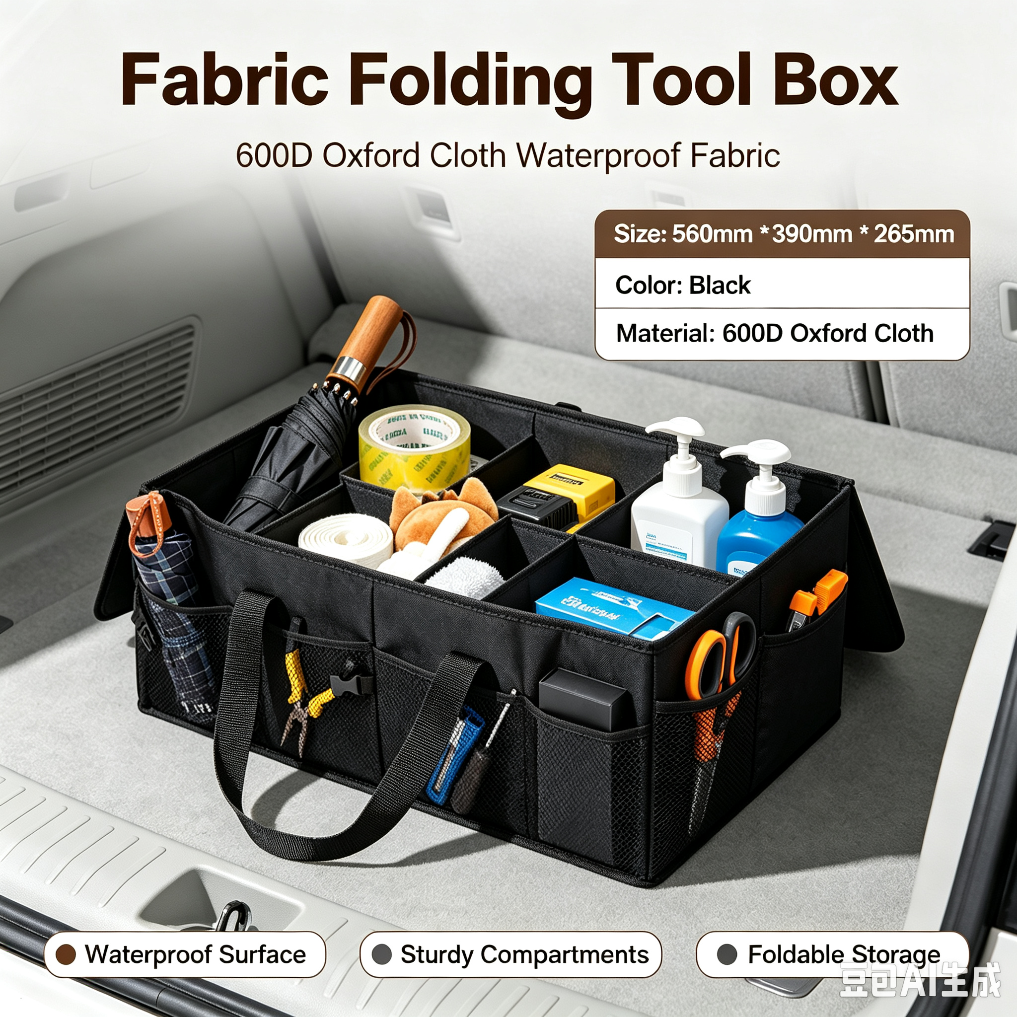 Oxford cloth storage box for car trunk — image 2
