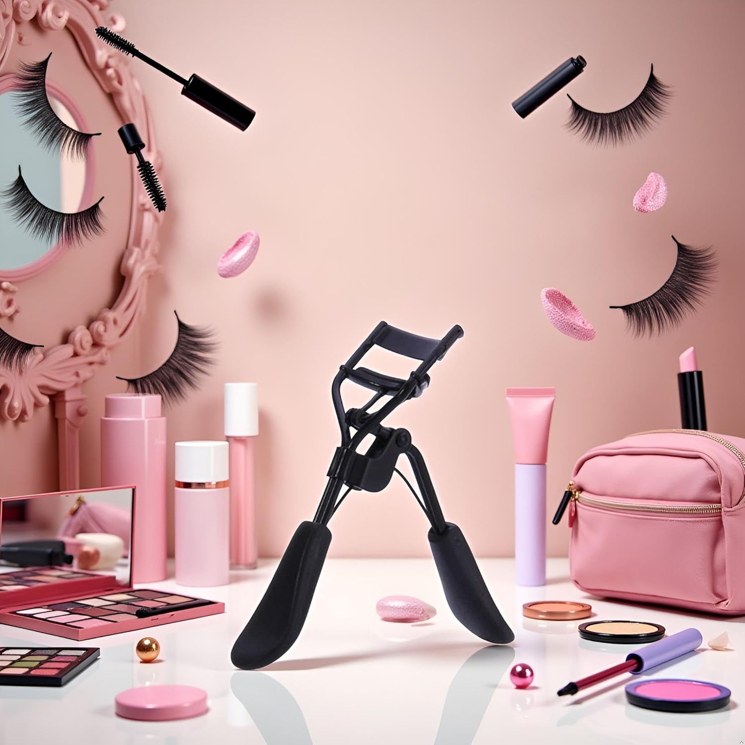Black Portable Eyelash Curler - Crimps and Curls Lashes for Perfect,Portable Eyelash Curler Maker Eye Lashes Clip Women Beauty Cosmetic Tool Gift,Makeup โ image 2