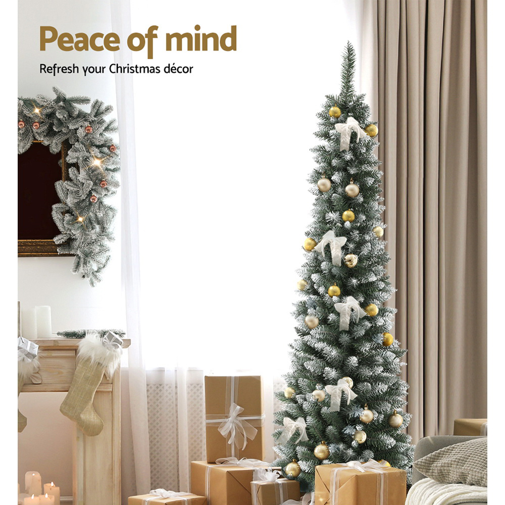 Jingle Jollys Christmas Tree 1.8m Xmas Tree Decorations Snowy 300 Tips โ image 6