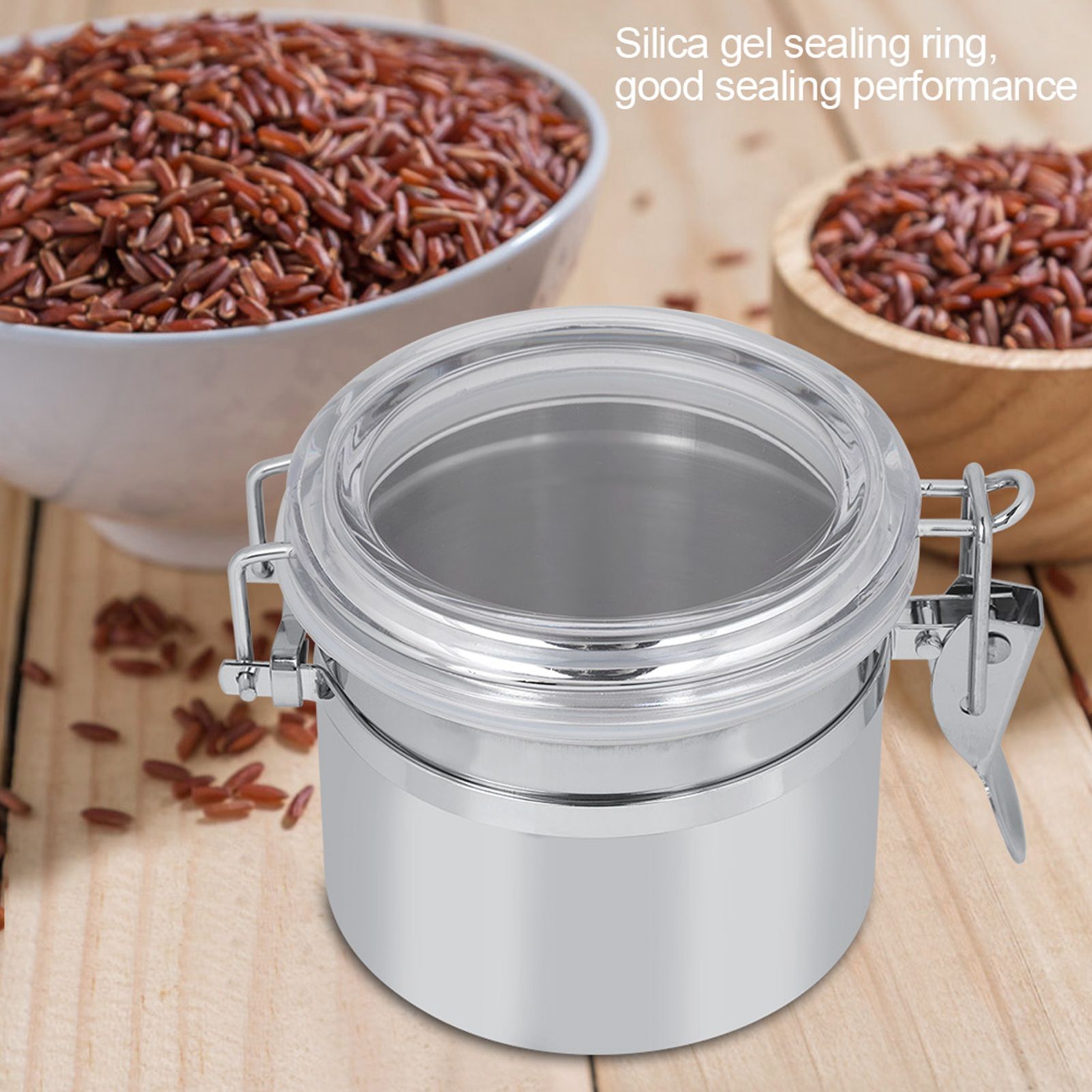 Stainless Steel Coffee Canister Food Storage Jar Tea Sugar Milk Powder Container (10*7.4cm) โ image 2