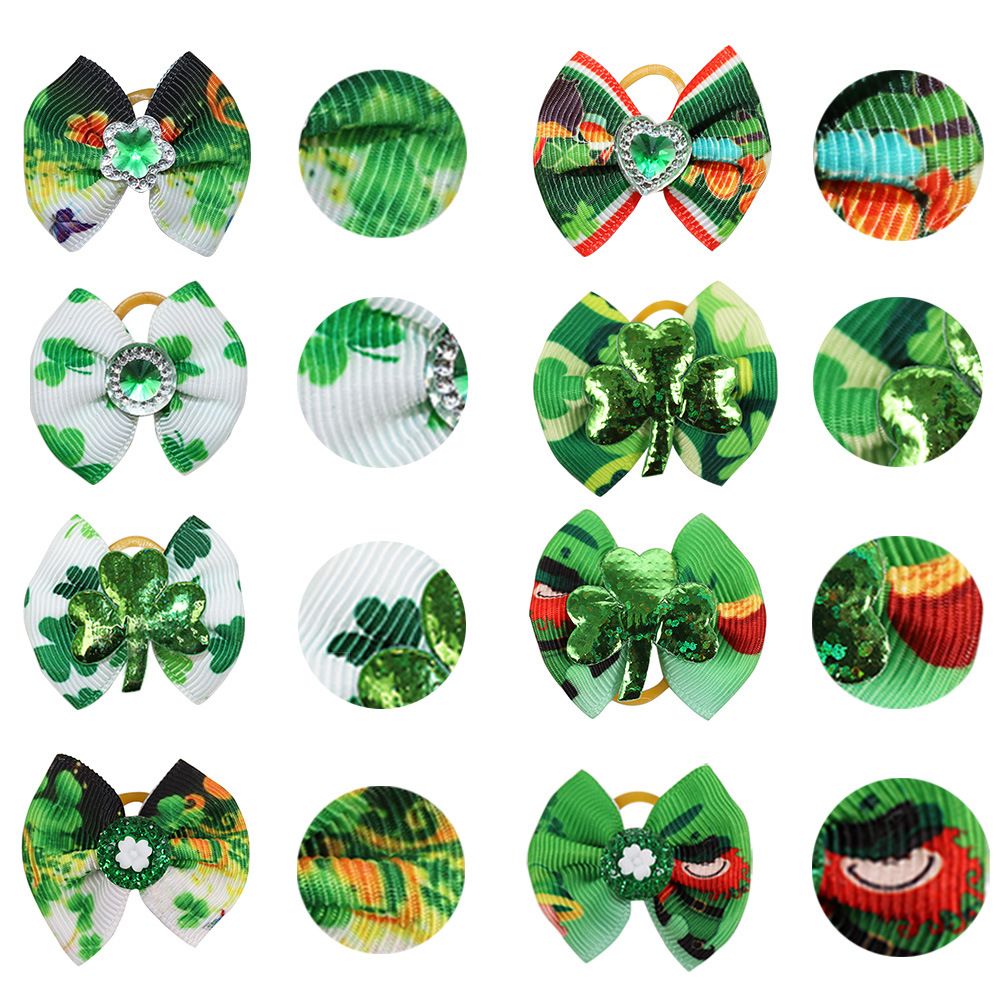 50pcs Dog Hair Bows Bands for Small Medium Xmas Holiday Puppies Cats Kittens Rabbits Topknot Grooming Costumes Hair Style random โ image 3