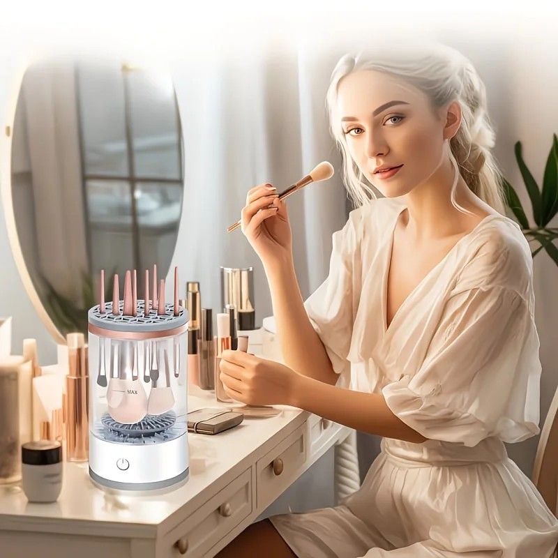 ✨ Dual-Effect Makeup Brush Cleaner | Vertical & Textured Slots | Auto-Rotating Gentle Care, Wash-Dry-Store in One, Deep Cleans Foundation & Eyeshadow Brushes! — image 4