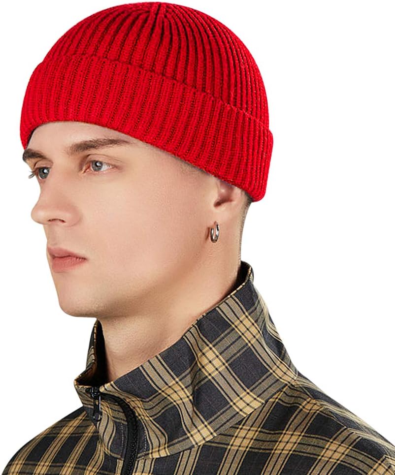 Short Fisherman Beanie for Men Women, Swag Wool Knit Cuff Trawler Skullcap,Winter Warm Hats — image 2