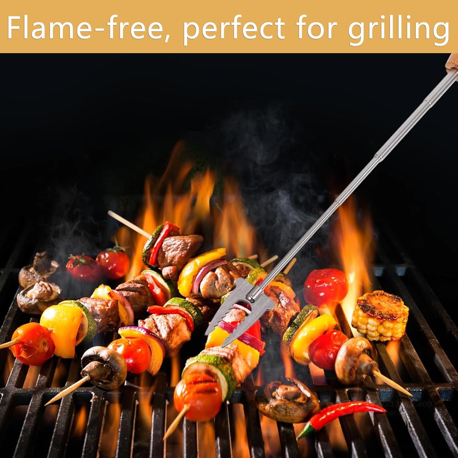 6 Pcs Marshmallow Roasting Sticks, 32 Inch Long Stainless Steel SmoresSticks Extendable Marshmallow Sticks Barbecue Forks for Fire Pit Campfire BBQ — image 5