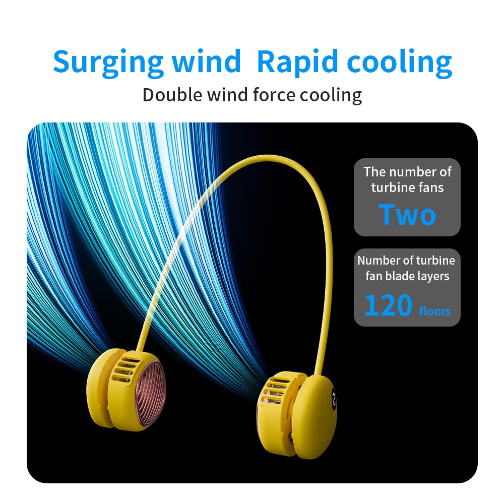 Portable Neck Fan with 5-Speed Adjustable Cooling – Lightweight Rechargeable Bladeless Fan for Travel, Outdoor, Gym, Office Use – Ultra-Quiet & Foldable — image 6