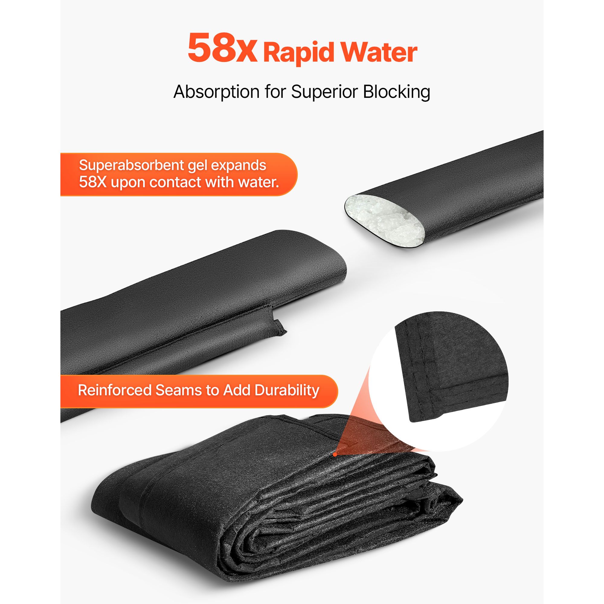 Flood Barrier, 8 Pack, 480 × 435 mm Flood Bags Activated by Water, Reusable Water Absorbent Barrier, Sandless Sandbags Blockage, Flooding Prevention Bags for — image 3