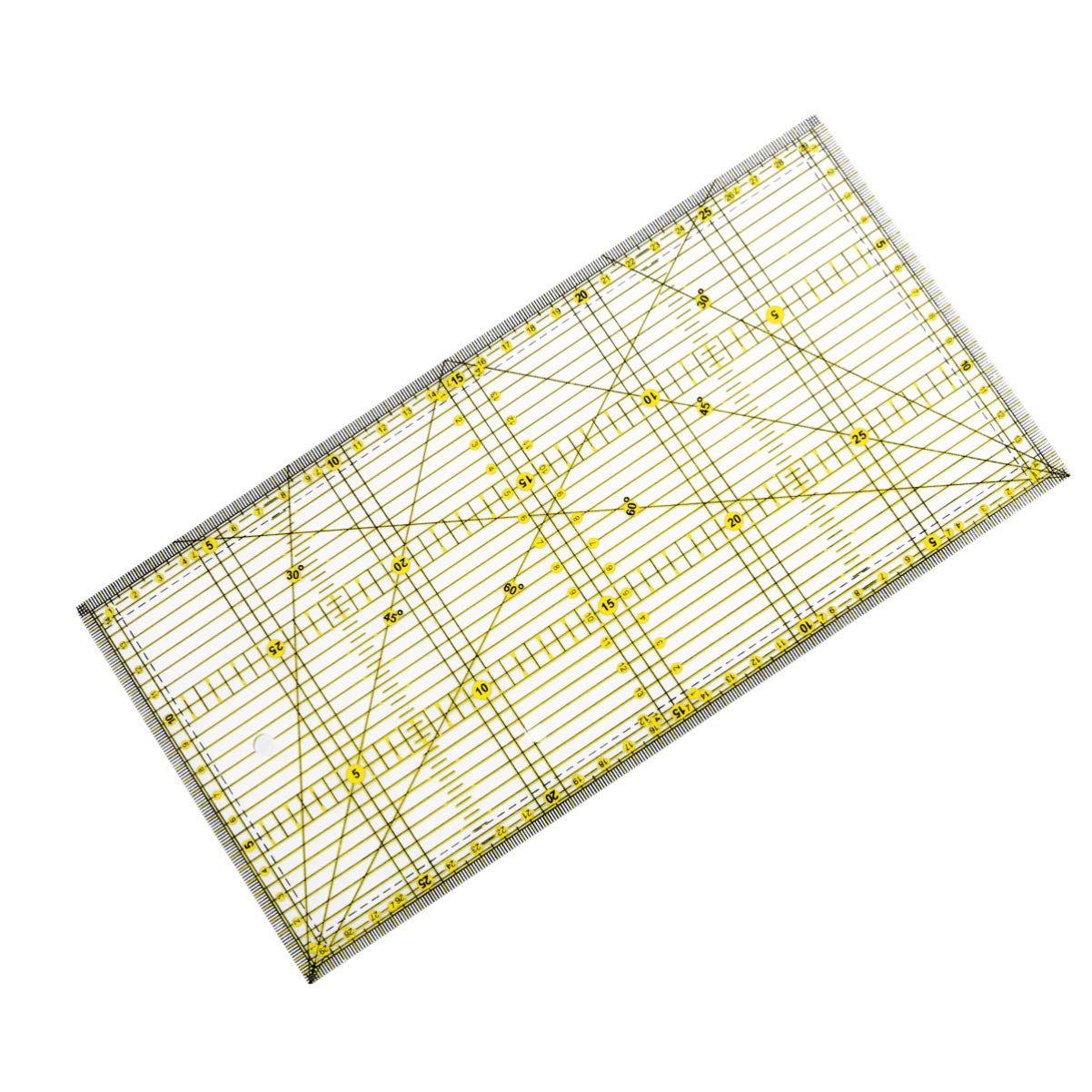 Quilters Ruler with Double Colored and Grid Lines Patchwork Ruler Nonslip Quilters Ruler for Quilting Sewing Crafts โ image 4