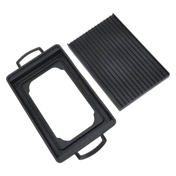 Mini Aluminium Alloy Charcoal Grill Pan with Fast Even Heating for Home Cooking, Camping and Picnics, Black, 24 × 15 cm — image 3