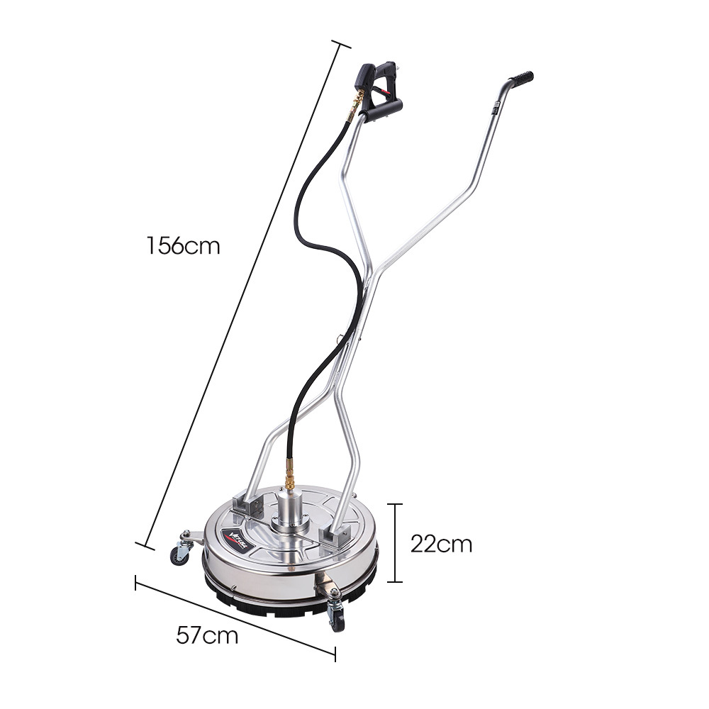 Jet-USA 18" Stainless Steel Pressure Washer Surface Cleaner with Yoke Handlebar, 3/8" Fitting, For Concrete Driveway Patio Floor โ image 6