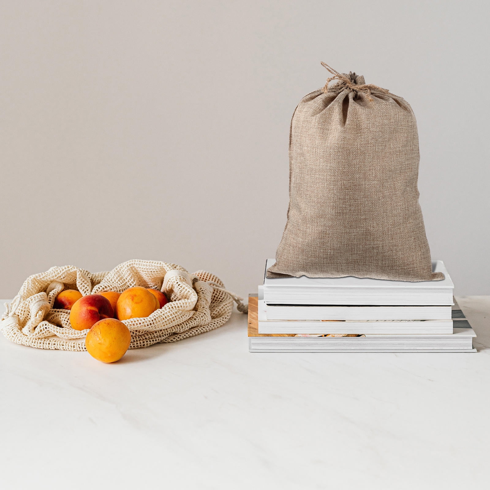 6 Pcs Vegetable Bags for Storage Small Burlap Food Jute Tote Khaki — image 6