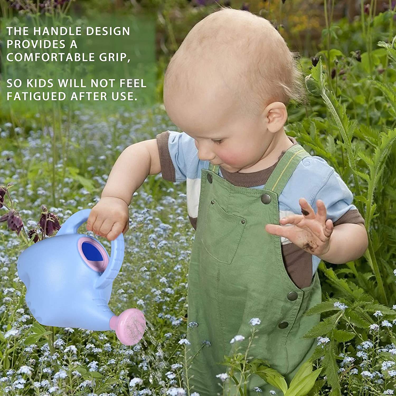 (blue)0.4Gallon Outdoor and Indoor Recycled Plastic Watering Can, Removable Nozzle, Leak Free, Drip Free â image 4