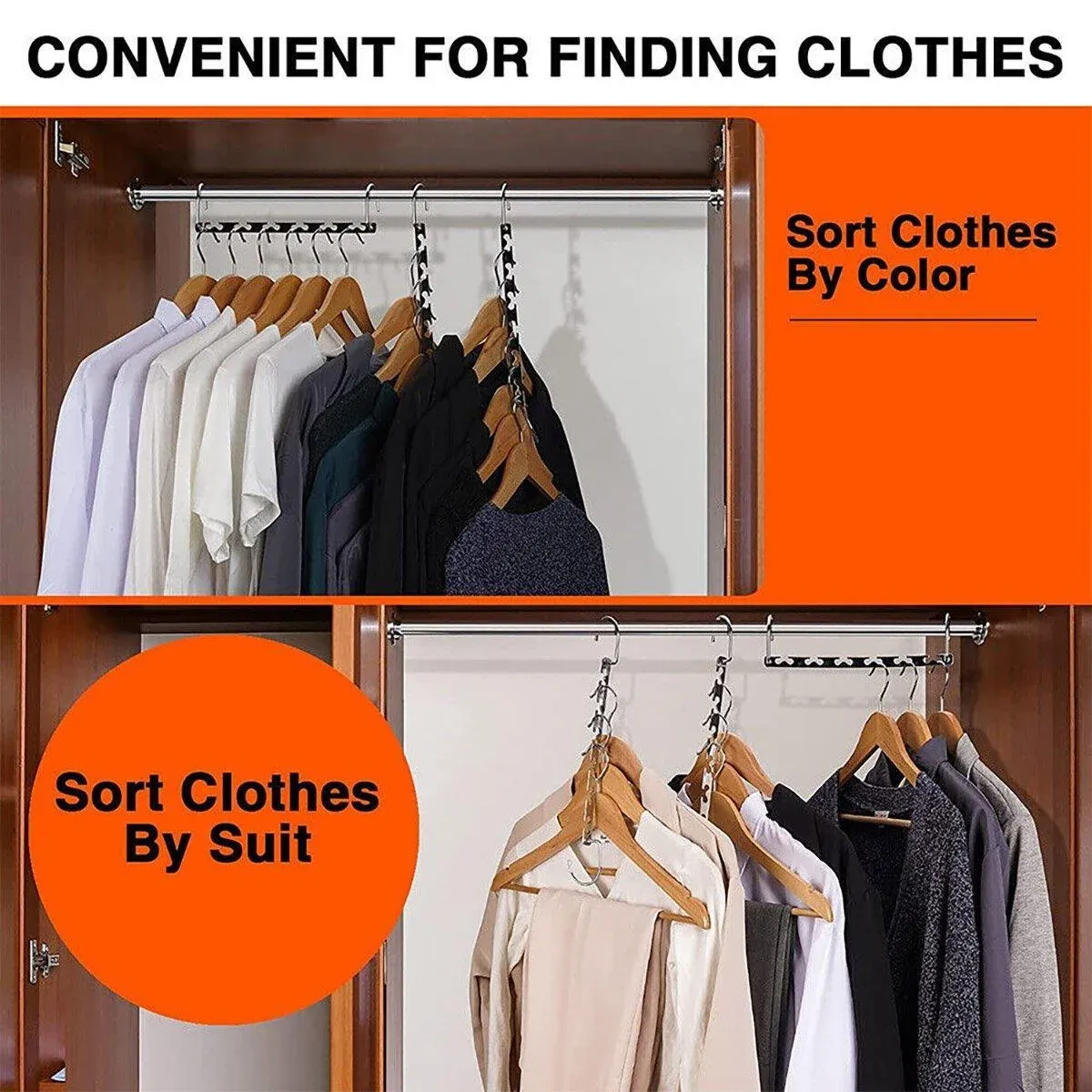 Clothes Hanger Space Saving Hook Folding Wardrobe Multipurpose Rack Coat Pants - 24PCS โ image 6