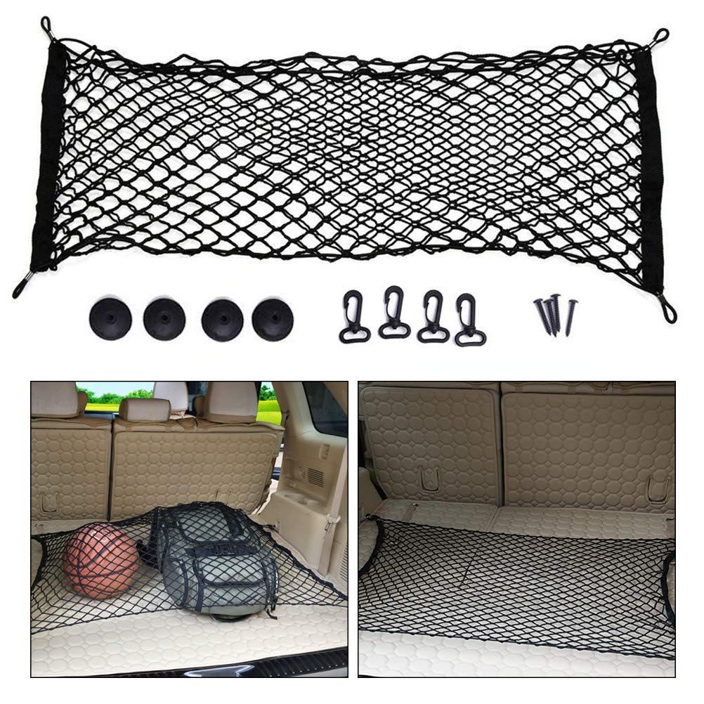 Cargo Net, Universal Car Rear Trunk Double Layer Cargo Net Mesh Storage Pocket Organizer Automotive Storage Nets — image 4