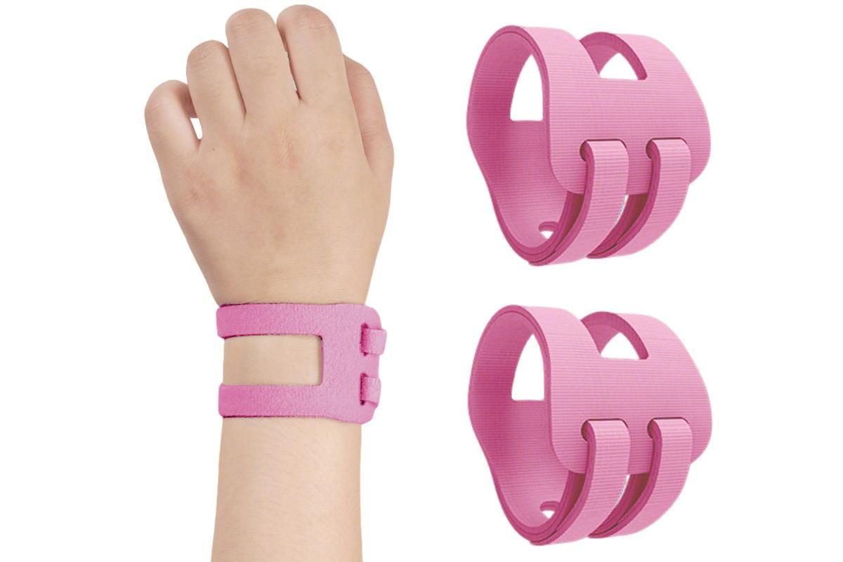 2PCS Ulnar Wrist Support Brace Adjustable for Sports Yoga Fitness - Pink