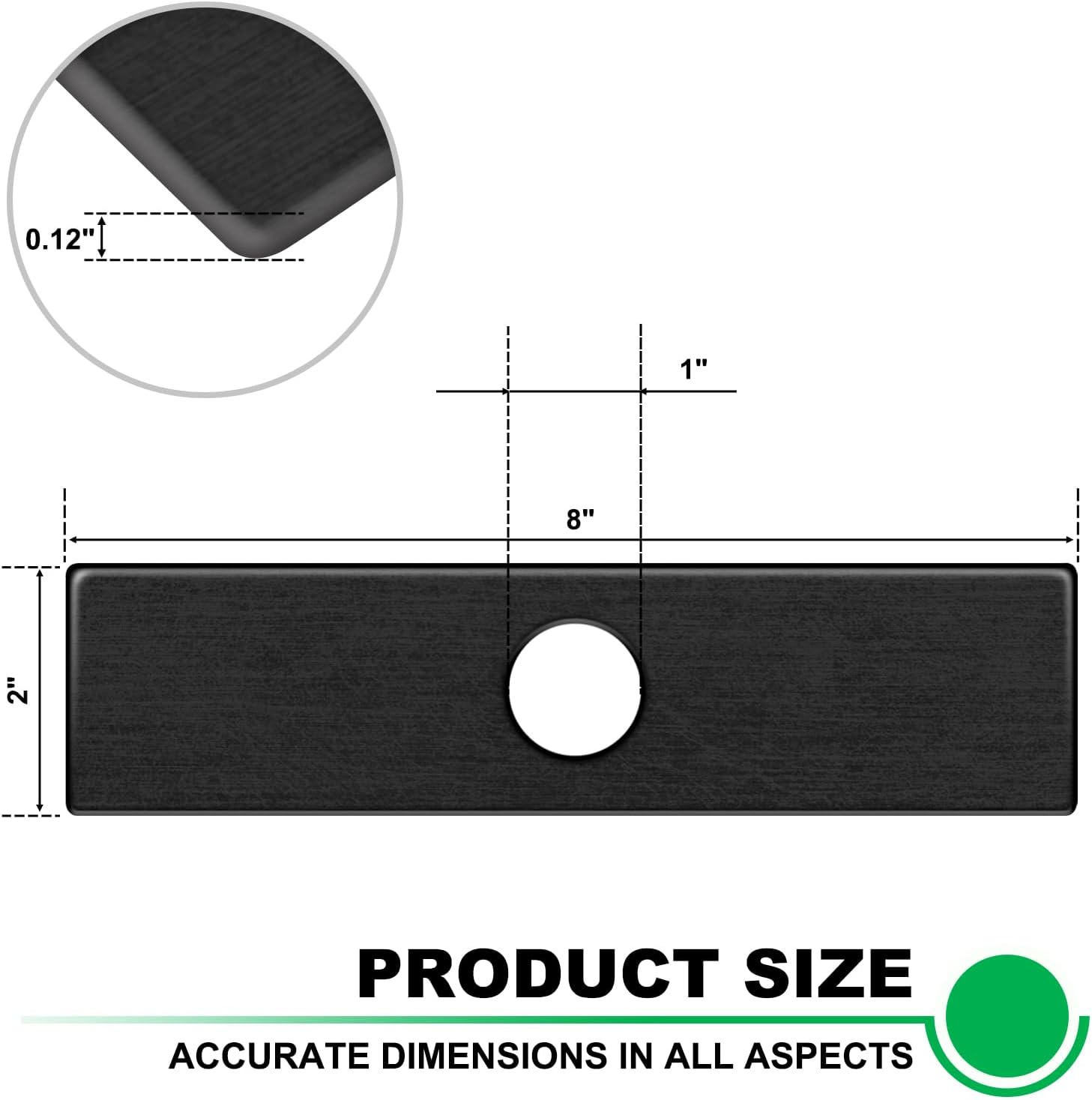 6Pack Edger Blades 8 × 2 Hole Diameter 1" Eco Edger Blade Replacement Compatible with Echo 720-237-001, Maruyama 216062. Green Machine 237001 — image 3