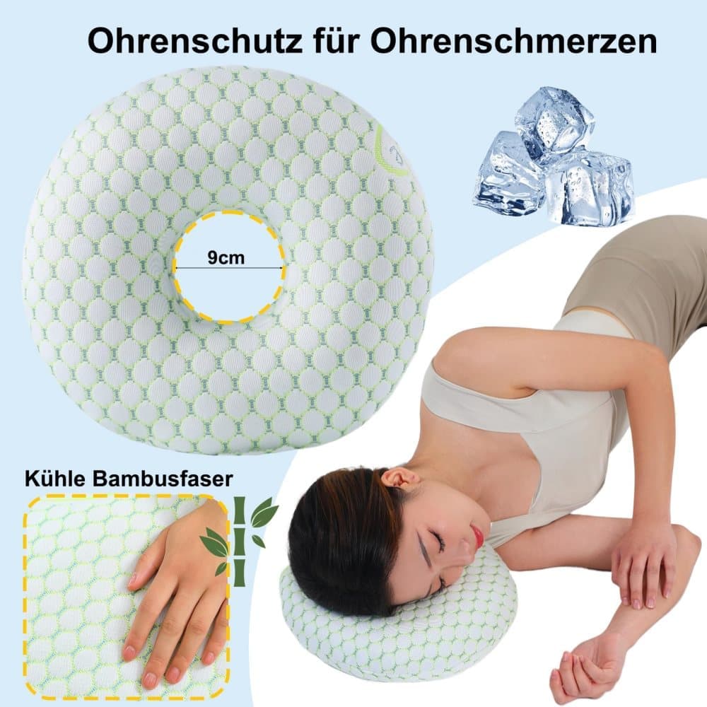Ear Pillow for Side Sleeping, Ergonomic Design, Comfortable and Ear-Friendly, Relieves Pressure on Ears, Gray โ image 6