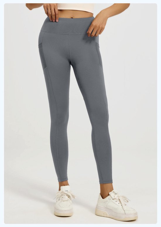 Slim Fit Sports Pants - High Waist Yoga Pants with Side Pockets - Soft and Stretchy Blended Fabric, Breathable and Comfortable - Skinny Fit with โ image 3