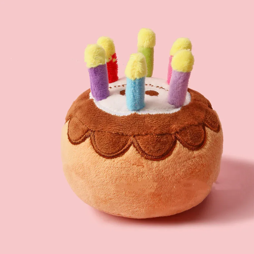 Dog Birthday Cake Plush Fetch Toy, Brown โ image 5