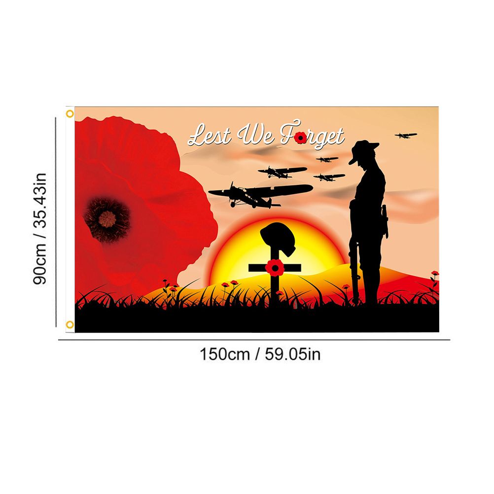 90 × 150cm Remembrance Day Banner Flag for House Outdoor Flag Single Layer Polyester Banner — image 4
